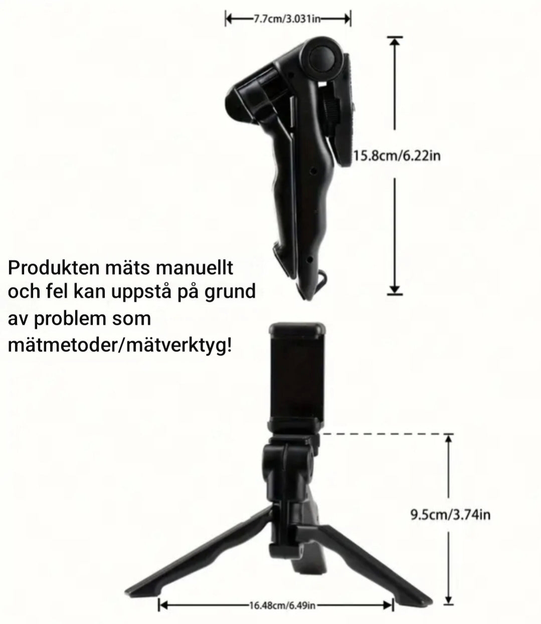 Justerbart Mini Tripod Stativ för Mobil & Kamera
