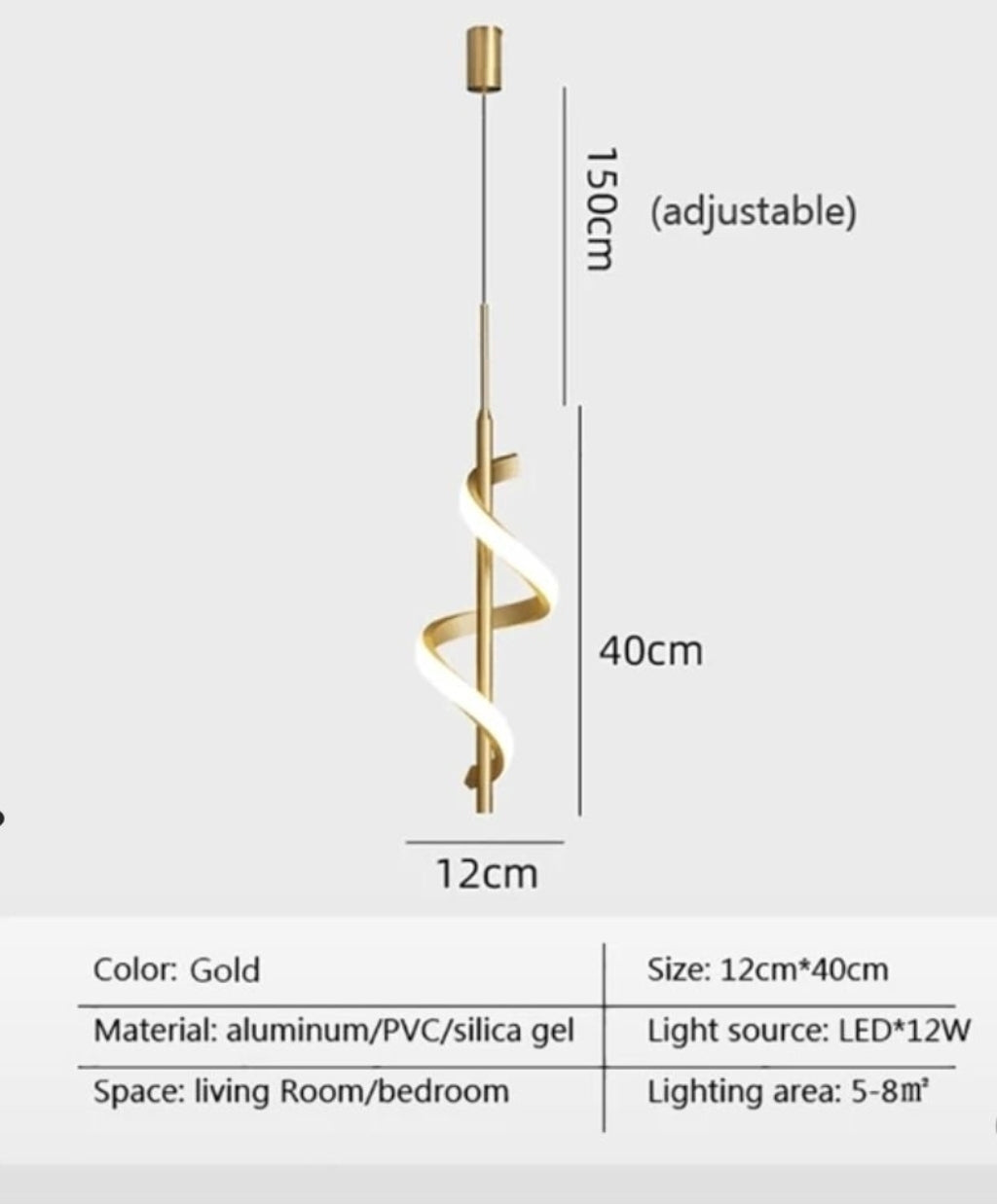 Elegant spiralpendellampa – Skulptural belysning för exklusiva hem