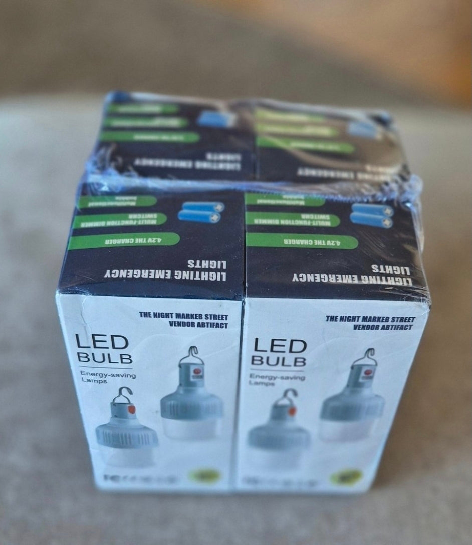 4-pack USB-laddningsbara LED-campinglampor med krok