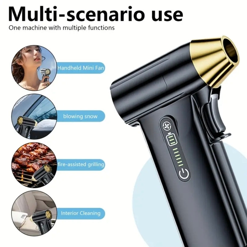 Kompakt Turbofläkt – 130000 RPM & 3 Munstycken | Bärbar Luftblåsare