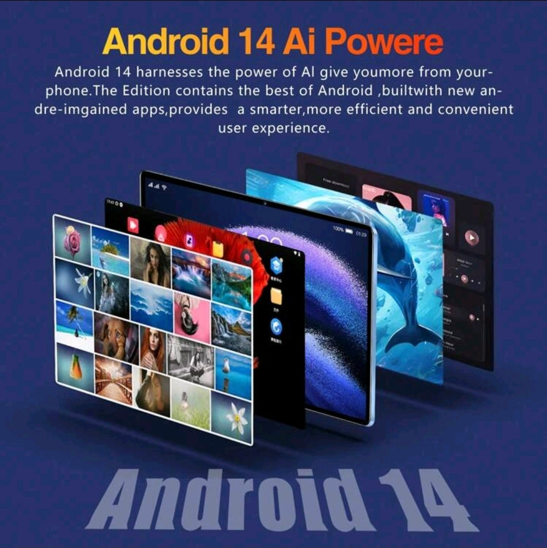 Qetupa 10,1" Z50 Android 14 Surfplatta med plata för simkort