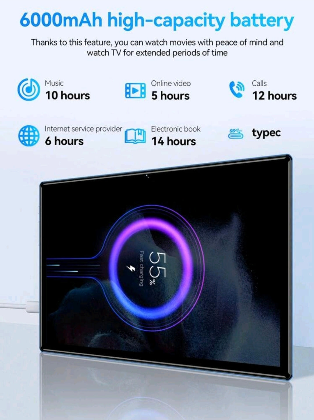 Qetupa 10,1" Z50 Android 14 Surfplatta med plata för simkort