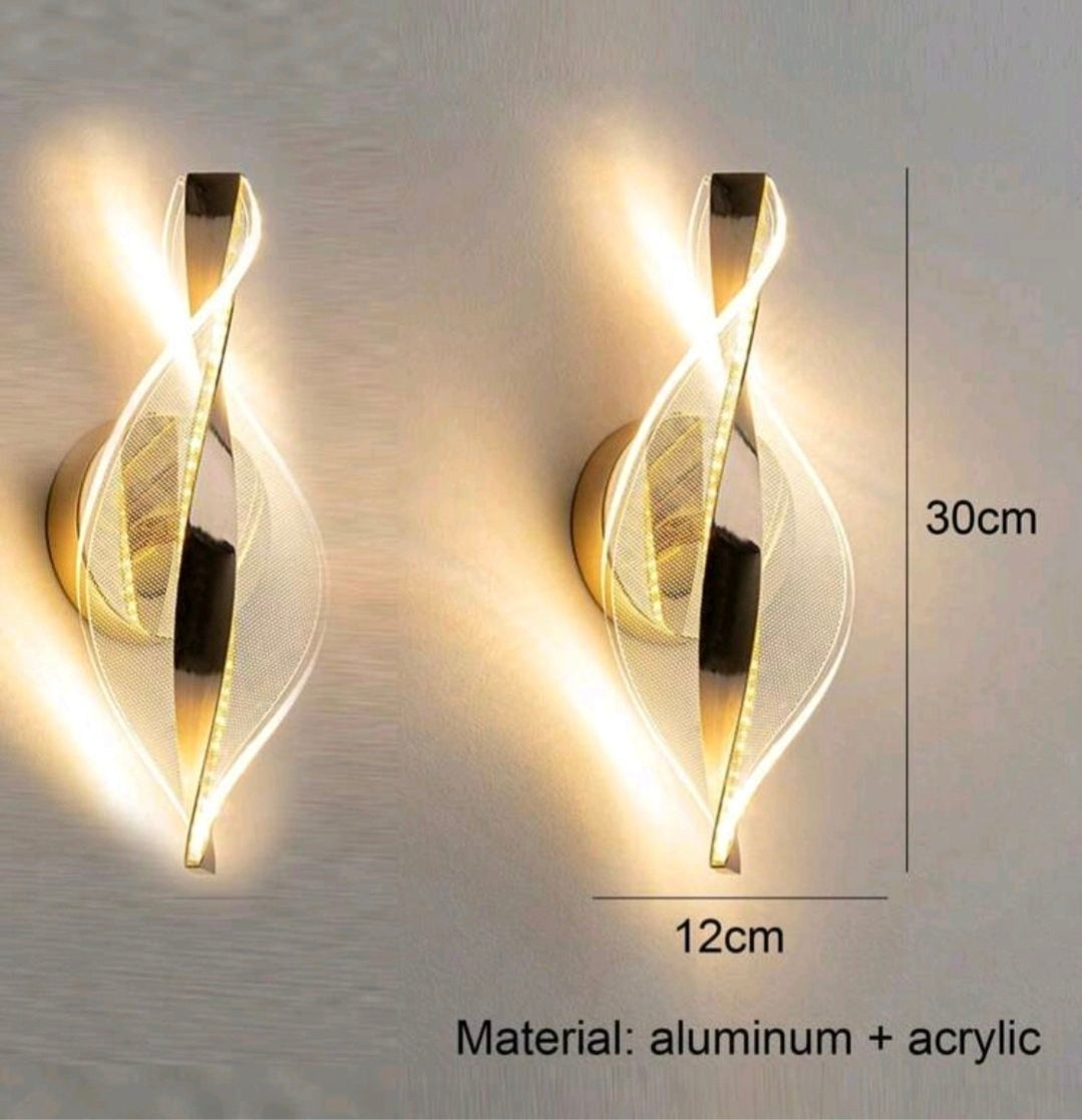 Guld Modern Leaf Kristall Vägglampa – Elegant LED-belysning