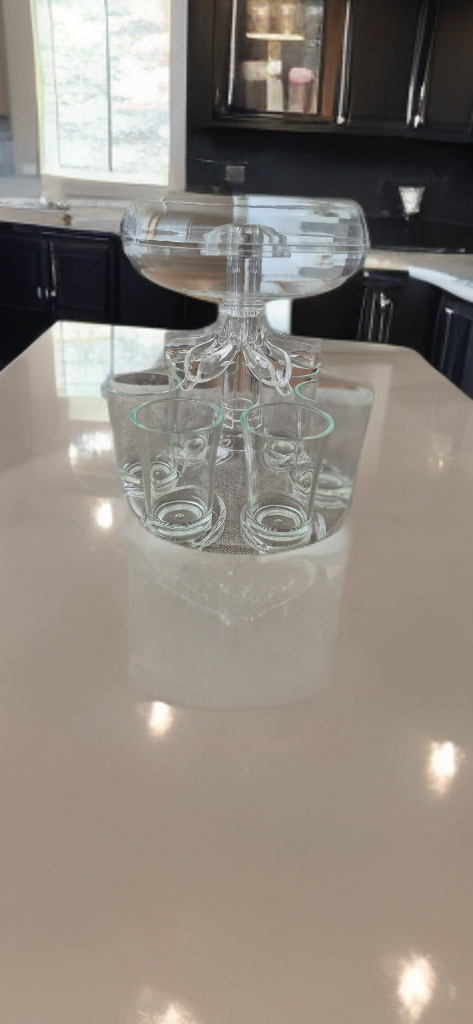 Shot Glass Dispenser med 6 Glas – Perfekt för Fest & Bar!