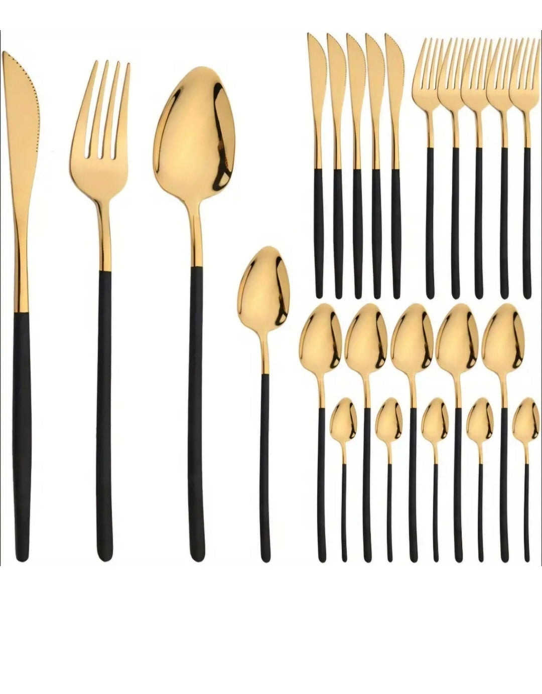 Bestickset i guld och svart 24-delar