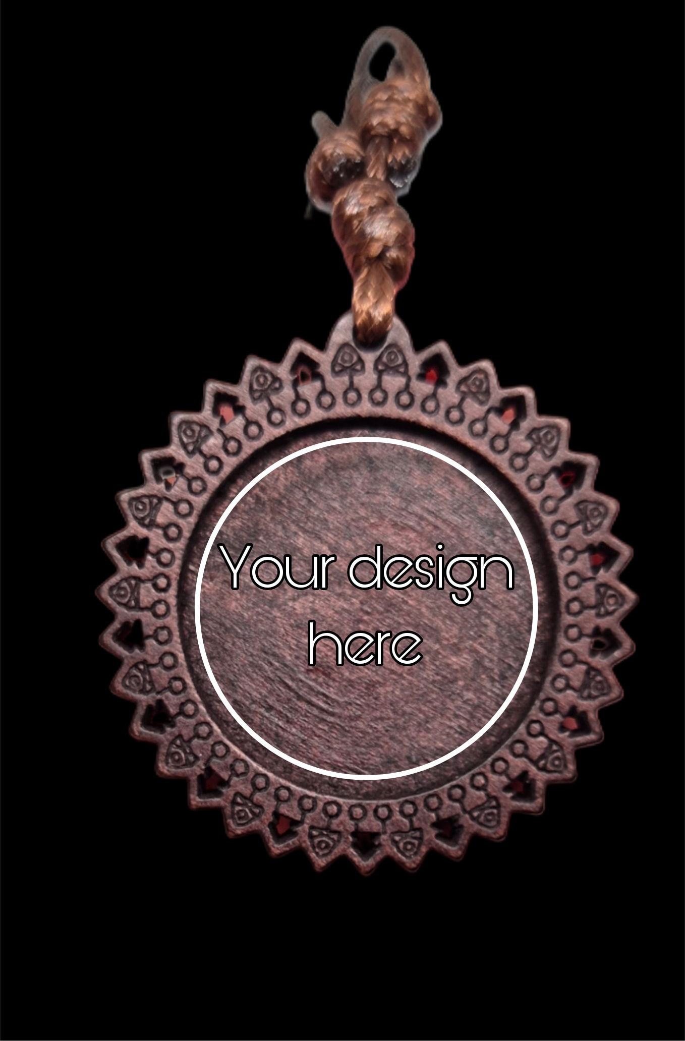 Personliga Trähalsband med Eget Tryck eller Gravyr – 1,5 tum