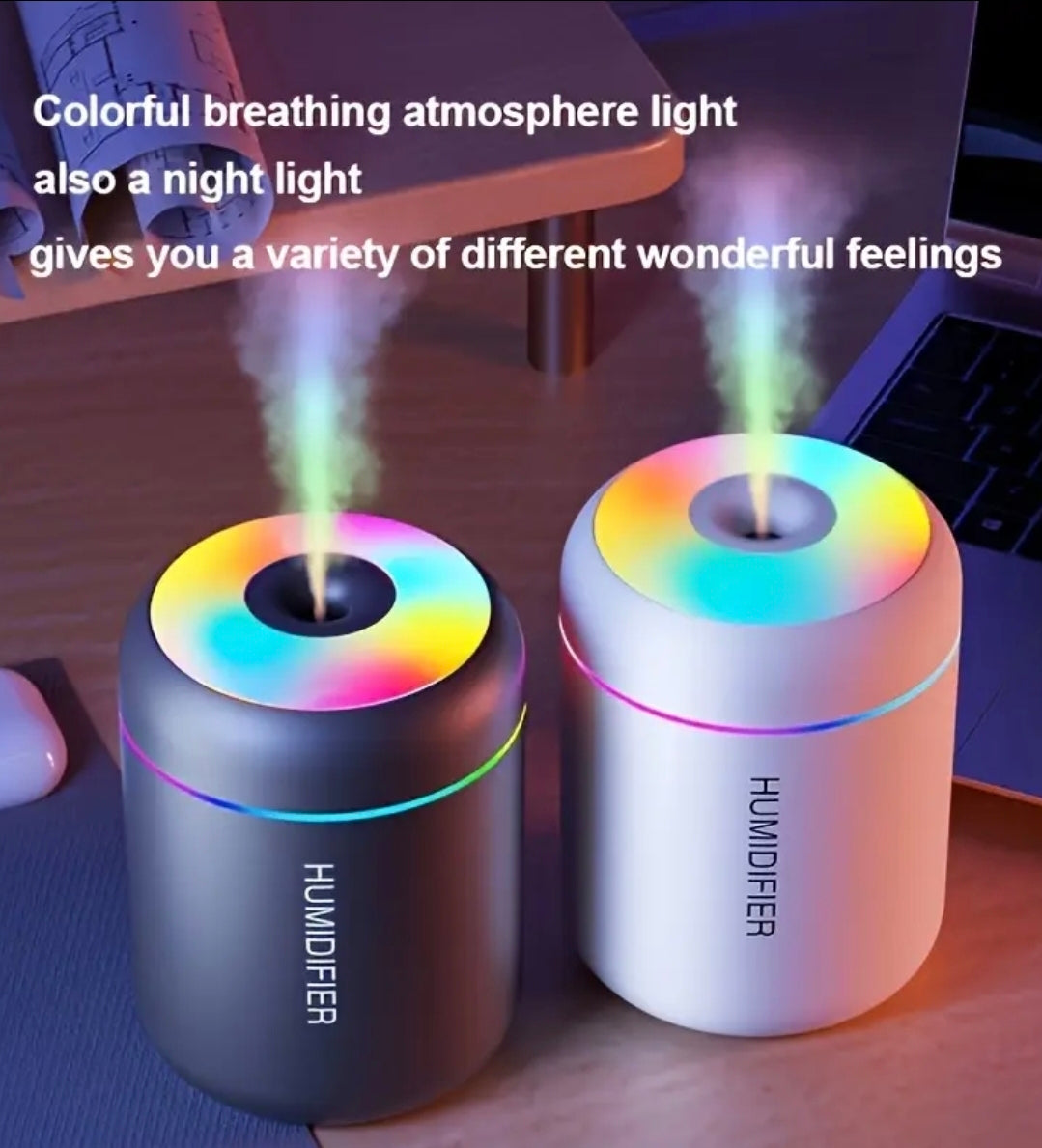 2-i-1 USB Aromadiffusor&Luftfuktare+Lavendel Olja