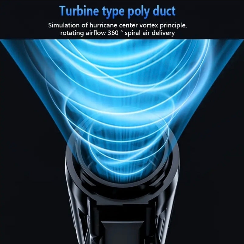 Kompakt Turbofläkt – 130000 RPM & 3 Munstycken | Bärbar Luftblåsare