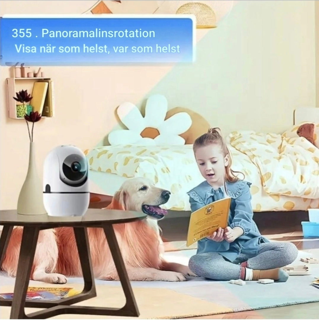 WiFi Övervakningskamera med 355° rotation och mörkerseende – Modell Q102
